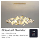 GobekUsa Ginkgo Leaf Chandelier: Elegant Nordic Art Luxury for Dining Room, Bedroom, Living Room
