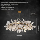 GobekUsa Ginkgo Leaf Crystal Chandelier - Elegant LED Pendant Lamp for Dining & Living Room