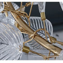 GobekUsa Ginkgo Leaf Crystal Chandelier - Elegant LED Pendant Lamp for Dining & Living Room