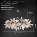 GobekUsa Ginkgo Leaf Crystal Chandelier - Elegant LED Pendant Lamp for Dining & Living Room