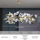 GobekUsa Ginkgo Leaf Crystal Chandelier for Home Décor