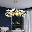 GobekUsa Ginkgo Leaf Crystal Chandelier for Home Décor
