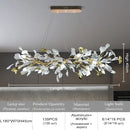 GobekUsa Ginkgo Leaf Crystal Chandelier for Home Décor