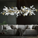 GobekUsa Ginkgo Leaf Crystal Chandelier: Nordic Design Tree Branch Hanging Light
