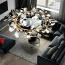 GobekUsa Ginkgo Leaf Crystal Chandelier: Nordic Design Tree Branch Hanging Light