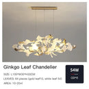 GobekUsa Ginkgo Leaf Decor Chandelier - Nordic Fine Flower Art Light for Living Room