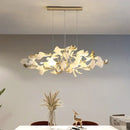 GobekUsa Ginkgo Leaf Decor Chandelier - Nordic Fine Flower Art Light for Living Room