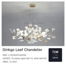 GobekUsa Ginkgo Leaf Decor Chandelier - Nordic Fine Flower Art Light for Living Room