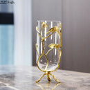 GobekUsa Ginkgo Leaf Glass Vase Hydroponic Flower Pots Modern Desk Decoration