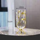 GobekUsa Ginkgo Leaf Glass Vase Hydroponic Flower Pots Modern Desk Decoration