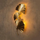 GobekUsa Ginkgo Leaf Gold Wall Lamp for Hotel Bedroom and Corridor