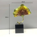 GobekUsa Ginkgo Leaf Metal Sculpture Home Decor Figurine