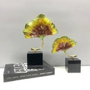 GobekUsa Ginkgo Leaf Metal Sculpture Home Decor Figurine