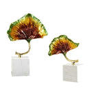 GobekUsa Ginkgo Leaf Metal Sculpture Home Decor Figurine