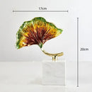 GobekUsa Ginkgo Leaf Metal Sculpture Home Decor Figurine
