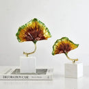 GobekUsa Ginkgo Leaf Metal Sculpture Home Decor Figurine