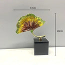 GobekUsa Ginkgo Leaf Metal Sculpture Home Decor Figurine