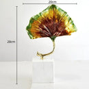GobekUsa Ginkgo Leaf Metal Sculpture Home Decor Figurine