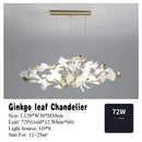 GobekUsa Ginkgo Leaf Pendant Chandelier for Nordic Romantic Living Room Decor