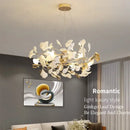 GobekUsa Ginkgo Leaf Pendant Chandelier for Nordic Romantic Living Room Decor