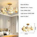 GobekUsa Ginkgo Leaf Pendant Chandelier for Nordic Romantic Living Room Decor