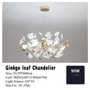 GobekUsa Ginkgo Leaf Pendant Chandelier for Nordic Romantic Living Room Decor