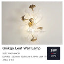 GobekUsa Ginkgo Leaf Wall Lamp: Modern Luxury for Bedroom, Living Room & Corridor