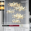 GobekUsa Ginkgo Leaves Chandelier: Nordic Luxury Pendant Lamp for Hotel, Stairs, Living Room