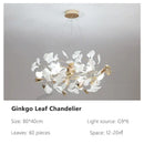 GobekUsa Ginkgo Leaves Chandelier: Nordic Luxury Pendant Lamp for Hotel, Stairs, Living Room