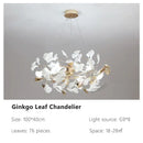 GobekUsa Ginkgo Leaves Chandelier: Nordic Luxury Pendant Lamp for Hotel, Stairs, Living Room
