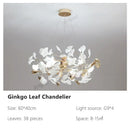 GobekUsa Ginkgo Leaves Chandelier: Nordic Luxury Pendant Lamp for Hotel, Stairs, Living Room