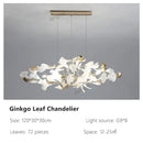 GobekUsa Ginkgo Leaves Chandelier: Nordic Luxury Pendant Lamp for Hotel, Stairs, Living Room