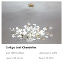 GobekUsa Ginkgo Leaves Chandelier: Nordic Luxury Pendant Lamp for Hotel, Stairs, Living Room