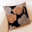Teal and gold ginkgo leaves linen cushion cover living room by Decorbites
