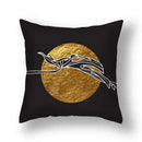 Modern teal and gold ginkgo leaves print sofa pillowcase living room by Decorbites