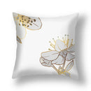 Modern teal and gold ginkgo leaves print sofa pillowcase living room by Decorbites