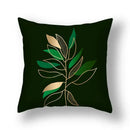 Modern teal and gold ginkgo leaves print sofa pillowcase living room by Decorbites