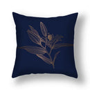 Modern teal and gold ginkgo leaves print sofa pillowcase living room by Decorbites