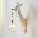 GobekUsa Giraffe Love Wall Lamp: Resin Animal Atmosphere Bedside Lighting for Cute Room Decor