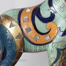 GobekUsa Giraffe Mother and Child Painted Sculpture - Modern Home Decoration Golden Ornament