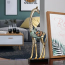 GobekUsa Giraffe Mother and Child Painted Sculpture - Modern Home Decoration Golden Ornament
