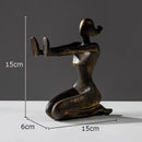 GobekUsa Girl Statue Bookends Decor Resin Decoration for Desk, Bookcase, Library