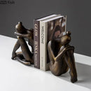 GobekUsa Girl Statue Bookends Decor Resin Decoration for Desk, Bookcase, Library