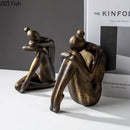 GobekUsa Girl Statue Bookends Decor Resin Decoration for Desk, Bookcase, Library
