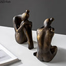 GobekUsa Girl Statue Bookends Decor Resin Decoration for Desk, Bookcase, Library