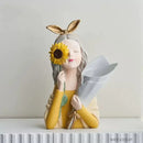 GobekUsa Girl Statues Vase Ornaments Office Decor Figurines TV Cabinets Floral Accessories