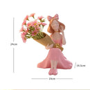 GobekUsa Girl Statues Vase Ornaments Office Decor Figurines TV Cabinets Floral Accessories