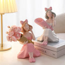 GobekUsa Girl Statues Vase Ornaments Office Decor Figurines TV Cabinets Floral Accessories