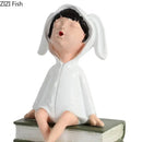 GobekUsa Girls and Books Resin Sculpture Figure for Modern Room Decor