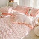 GobekUsa Girls Bubble Gauze Bedding Set, Soft Summer Comforter Cover Kit, Skin-Friendly Easy Sleep